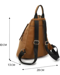 RIFLE - Zaino cuoio scamosciato con zip centrale e pulsante a chiusura