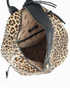 RIFLE - Zaino leopardato con zip centrale e pulsante a chiusura