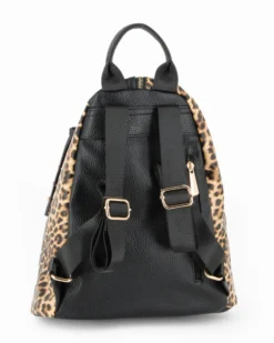 RIFLE - Zaino leopardato con zip centrale e pulsante a chiusura