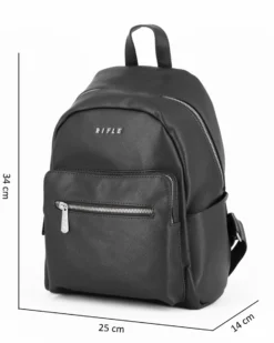 RIFLE - Zaino nero con tasche frontali e laterali