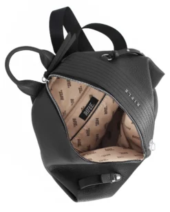 RIFLE - Zaino nero con zip centrale e pulsante a chiusura