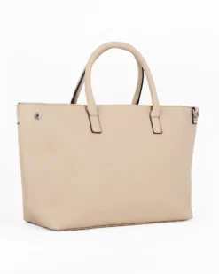 SERGIO TACCHINI - Borsa a mano beige con tasca frontale, tracolla removibile