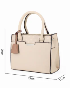 SERGIO TACCHINI - Borsa due manici blu con tasca frontale e tre scomparti interni, tracolla e ciondolo portachiavi removibili
