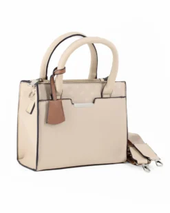 SERGIO TACCHINI - Borsa due manici blu con tasca frontale e tre scomparti interni, tracolla e ciondolo portachiavi removibili