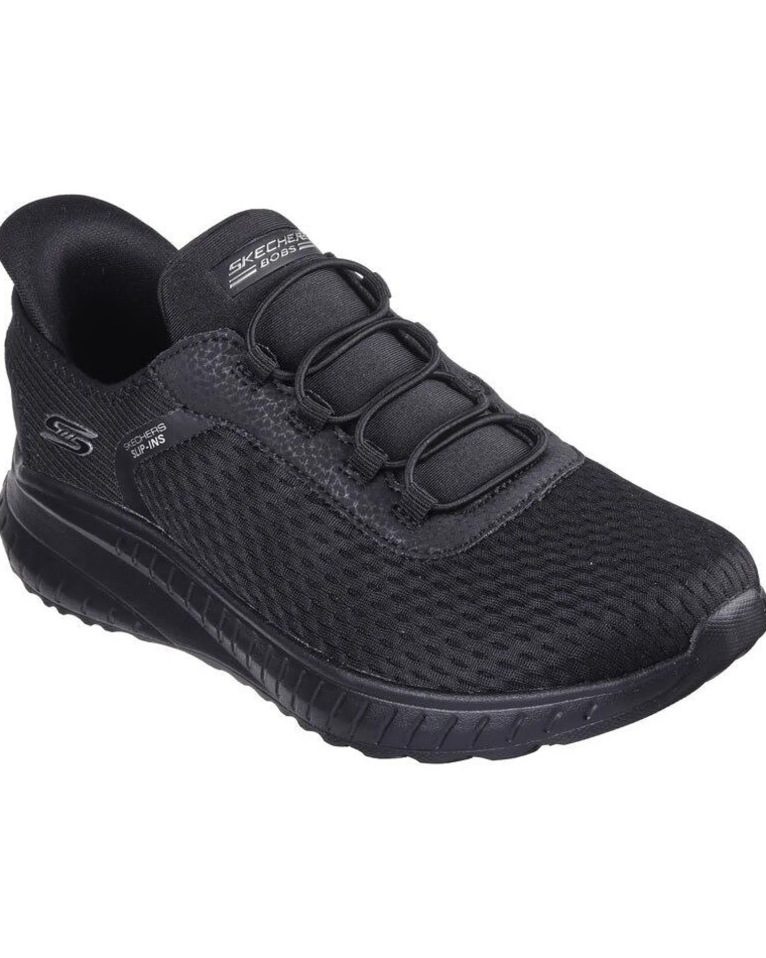 SKECHERS - BOBS SQUAD CHAOS IN COLOR - Sneakers nera con soletta ammortizzata e lacci elasticizzati
