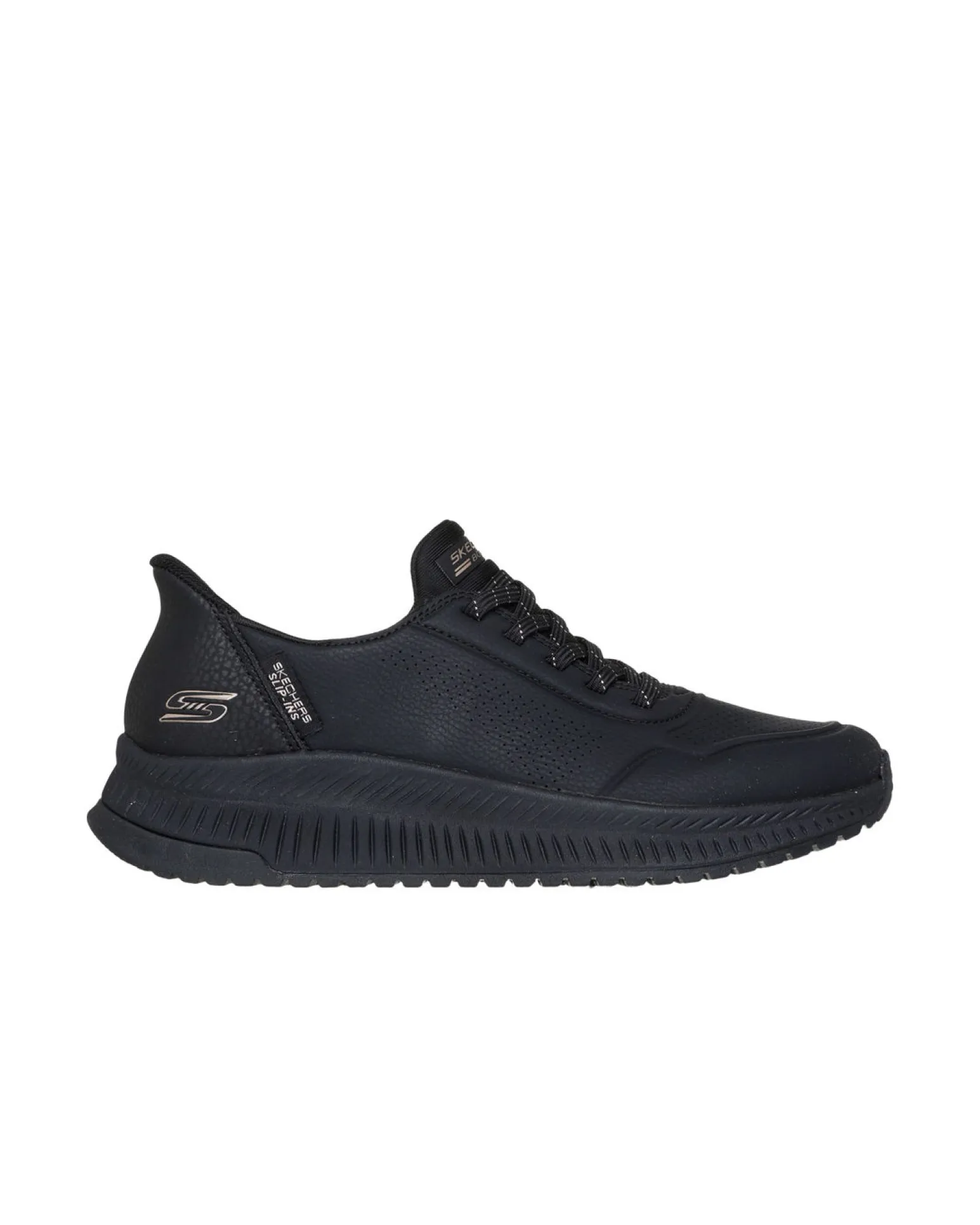 SKECHERS - BOBS SQUAD 4 - KEY LOOK - Sneakers nera da donna con soletta ammortizzata in memory foam