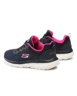 SKECHERS - BOUNTIFUL - QUICK PATH Sneakers blu con soletta memory foam