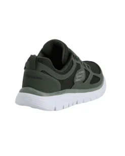 SKECHERS - BURNS - AGOURA - Sneakers verde con tomaia in morbida pelle liscia