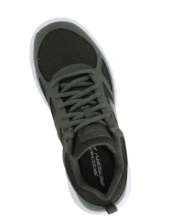 SKECHERS - BURNS - AGOURA - Sneakers verde con tomaia in morbida pelle liscia