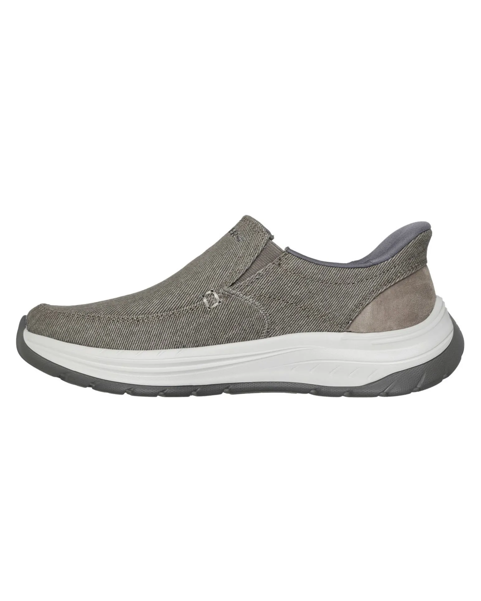 SKECHERS - DECKLAN - GULLIVER - Scarpa taupe da uomo con tomaia in tela e doppio pannello elasticizzato
