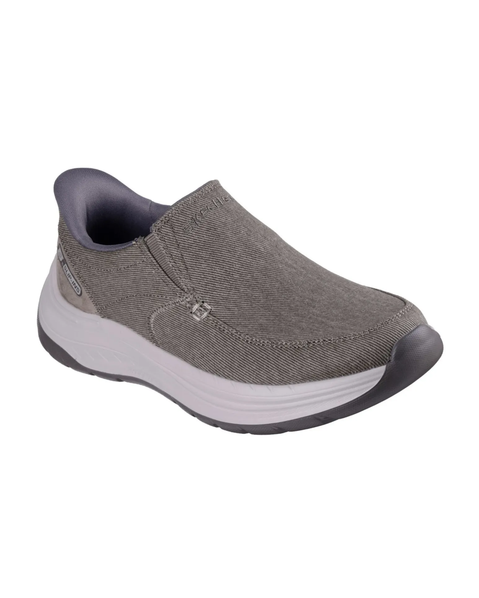 SKECHERS - DECKLAN - GULLIVER - Scarpa taupe da uomo con tomaia in tela e doppio pannello elasticizzato