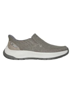 SKECHERS - DECKLAN - GULLIVER - Scarpa taupe da uomo con tomaia in tela e doppio pannello elasticizzato