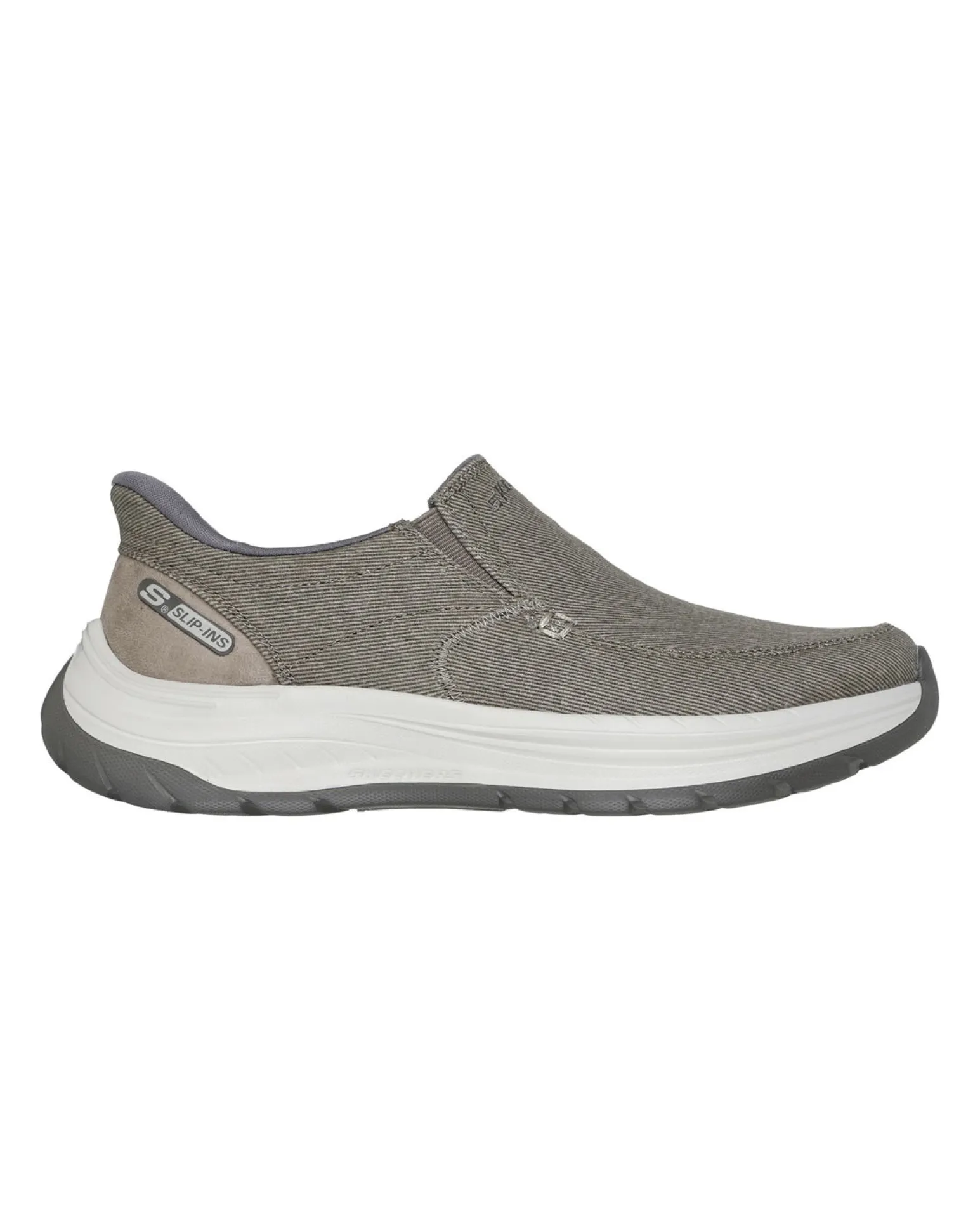 SKECHERS - DECKLAN - GULLIVER - Scarpa taupe da uomo con tomaia in tela e doppio pannello elasticizzato