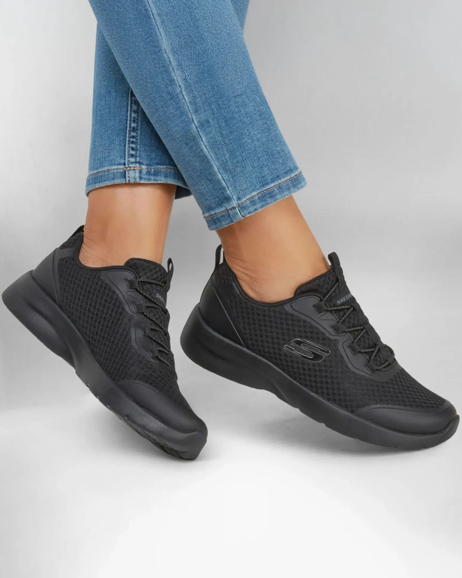 SKECHERS - DYNAMIGHT 2.0 - SOCIAL ORBIT - Sneakers nera con tomaia in mesh e materiale tecnico