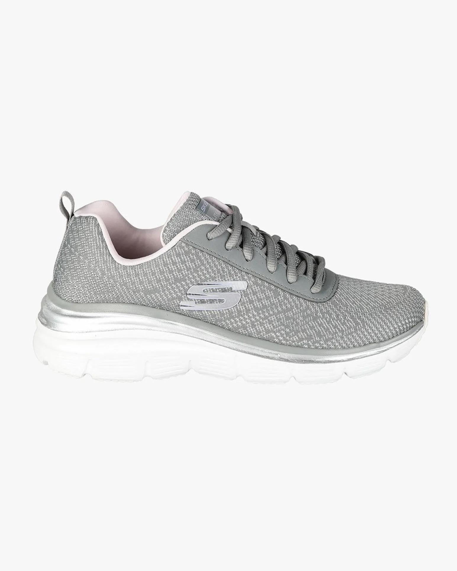 SKECHERS - Fashion Fit - Bold Boundaries - Sneakers argento con soletta in memory foam