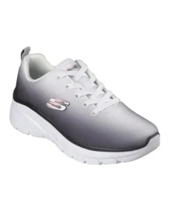SKECHERS - FASHION FIT 2.0 - Sneakers bianca e nera effetto sfumato
