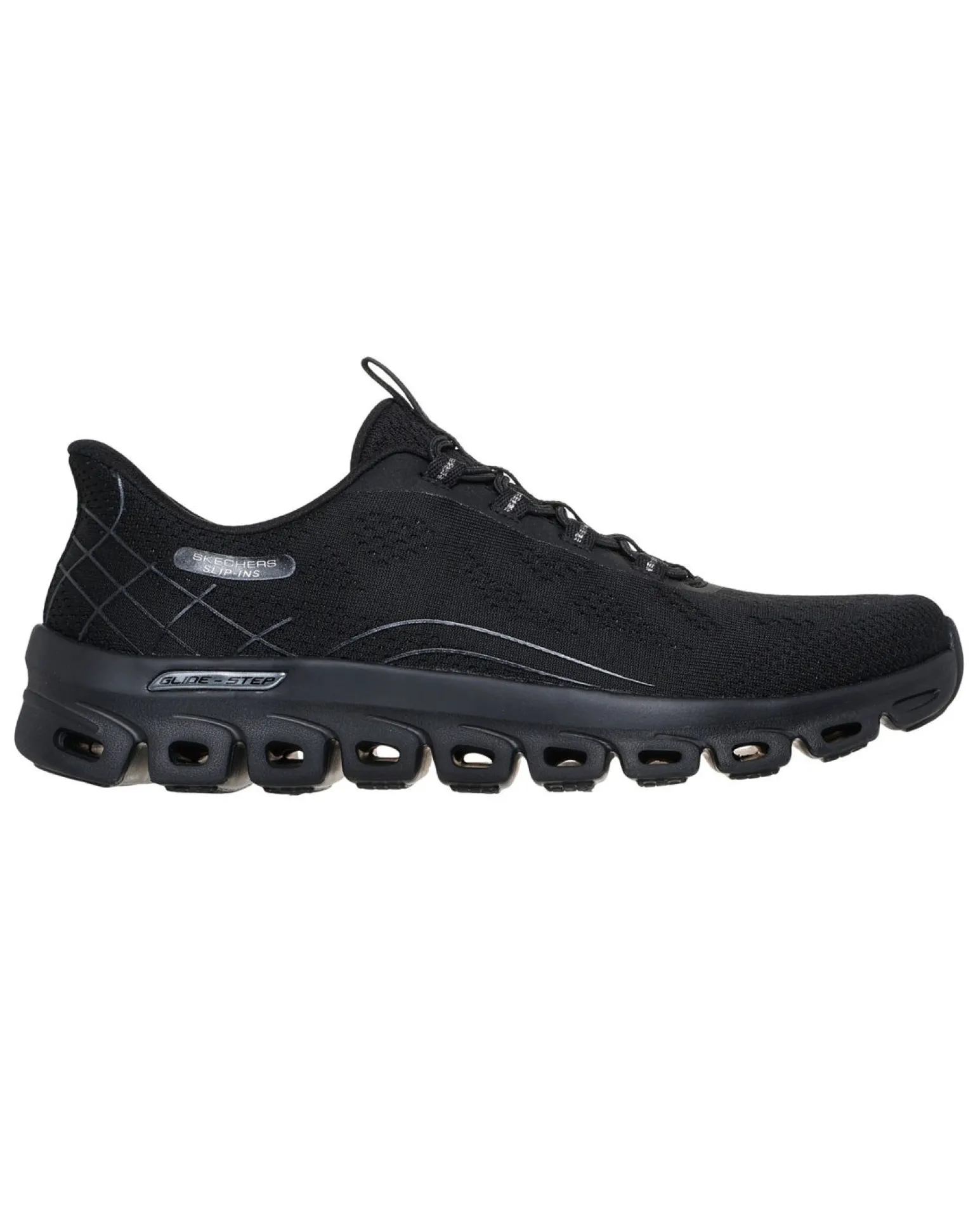 SKECHERS - GLIDE - STEP ELEVATE - AMAZE - Sneakers nera con intersuola ammortizzata geometrica