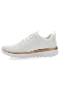 SKECHERS GRACEFUL - GET CONNECTED - Sneakers bianca con motivo a zigzag e soletta ammortizzata memory foam
