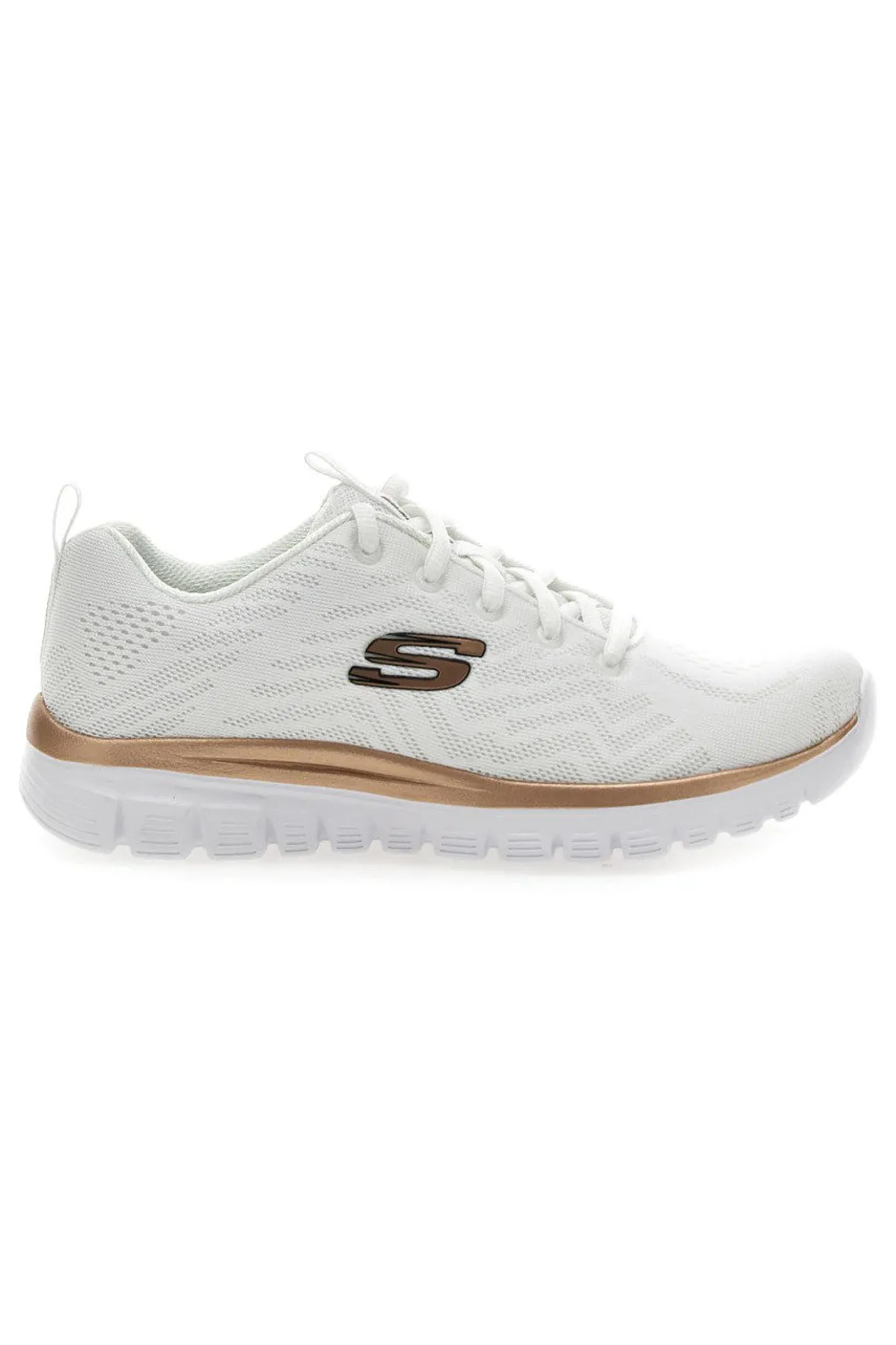 SKECHERS GRACEFUL - GET CONNECTED - Sneakers bianca con motivo a zigzag e soletta ammortizzata memory foam