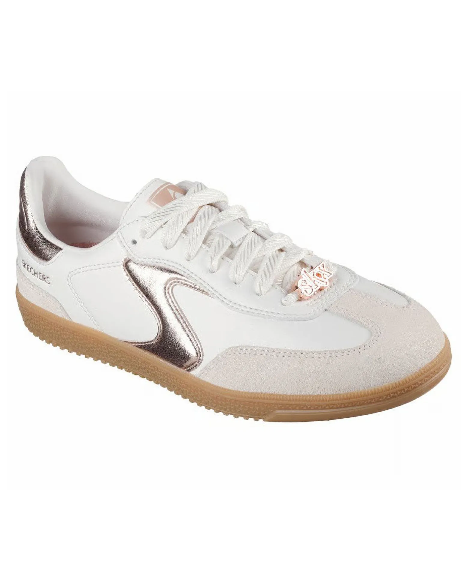 SKECHERS - HOTSHOT - COOL GLOW - Sneakers bianca con dettagli metalizzati rosa