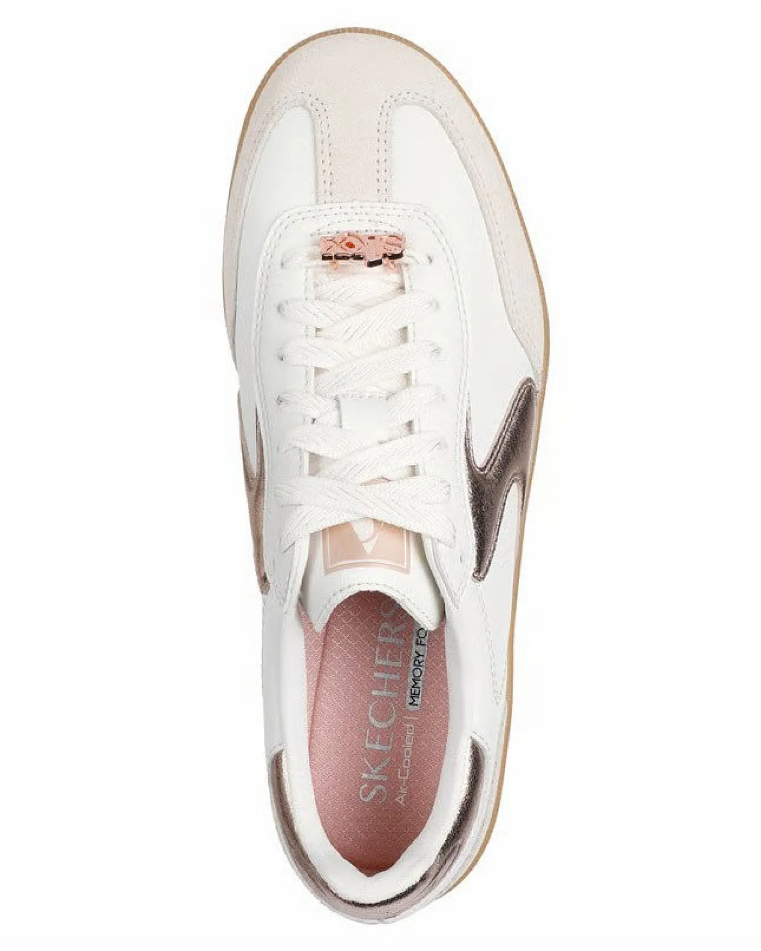 SKECHERS - HOTSHOT - COOL GLOW - Sneakers bianca con dettagli metalizzati rosa