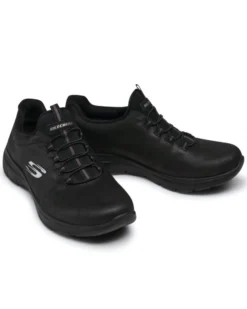 SKECHERS - Scarpa nera scamosciata con soletta in memory foam