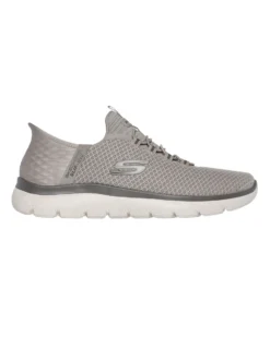 SKECHERS SLIP-INS SUMMITS-HIGH RANGE - Sneakers taupe con tomaia in mesh e lacci elasticizzati