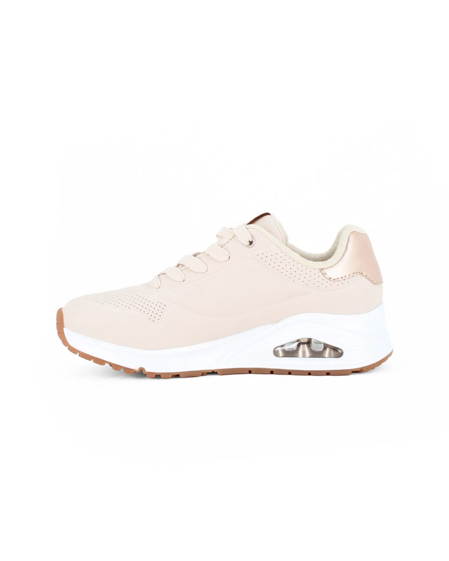SKECHERS - SNEAKERS UNO GOLDEN AIR BIANCA CON DETTAGLI ORO DA DONNA, 177095