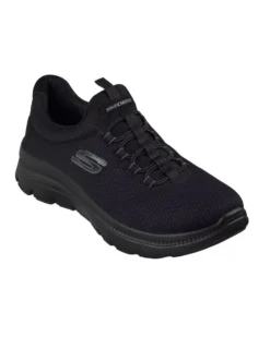 SKECHERS - SUMMITS PLUS - SUMMER HAZE - Sneakers nera con doppi lacci elastici