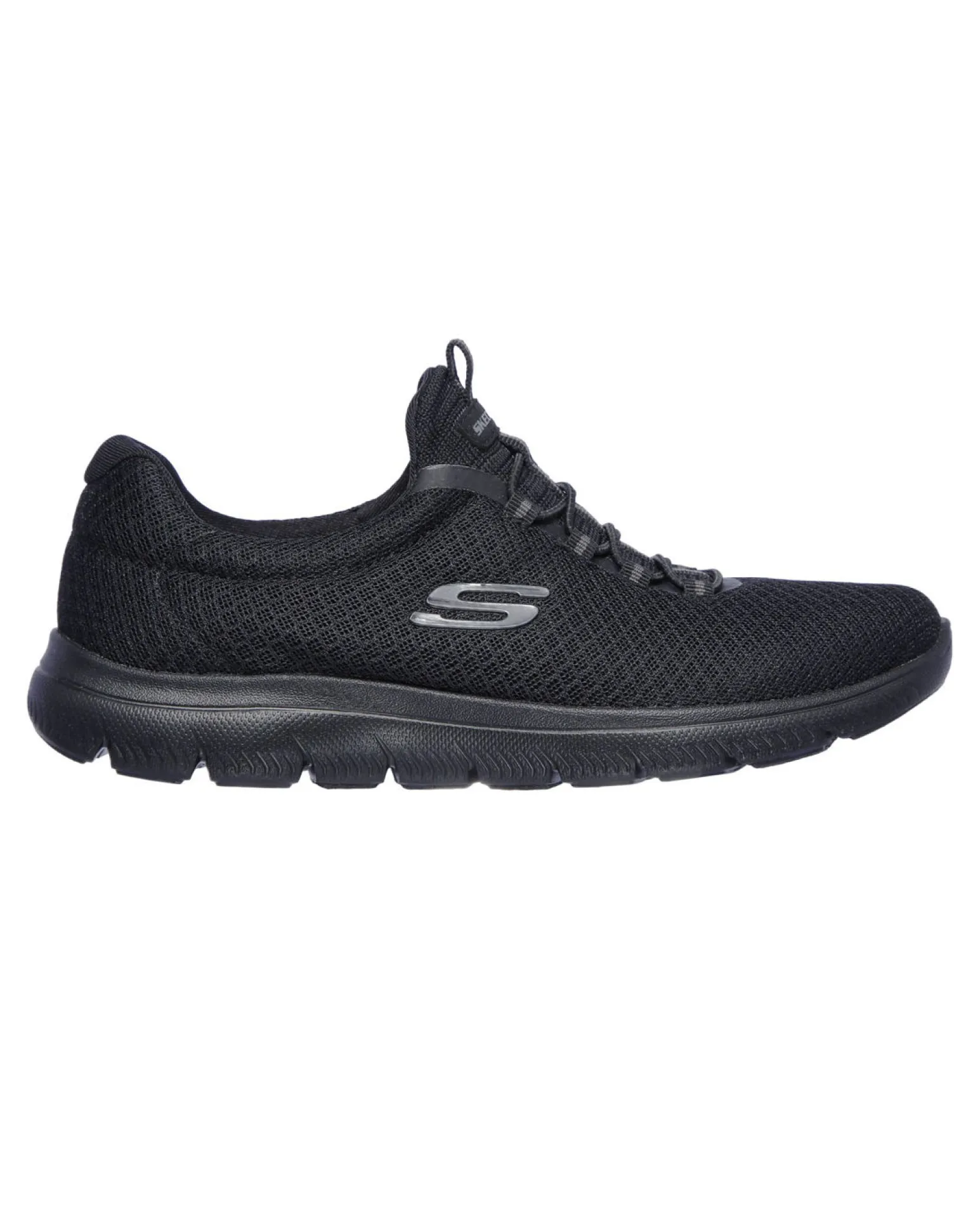 SKECHERS - SUMMITS - Sneakers nera con tomaia in morbido mesh piatto e allacciatura frontale con elstici