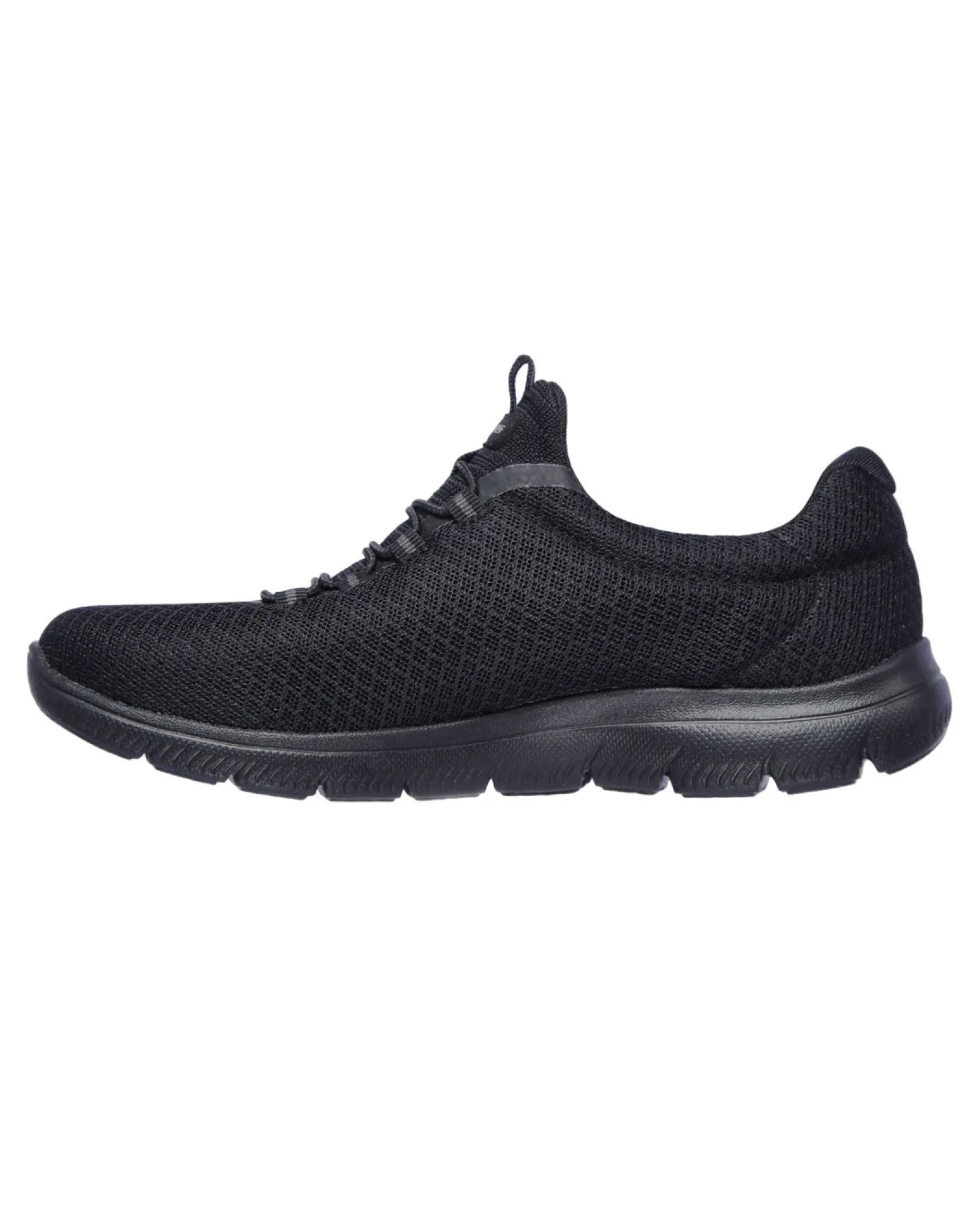 SKECHERS - SUMMITS - Sneakers nera con tomaia in morbido mesh piatto e allacciatura frontale con elstici