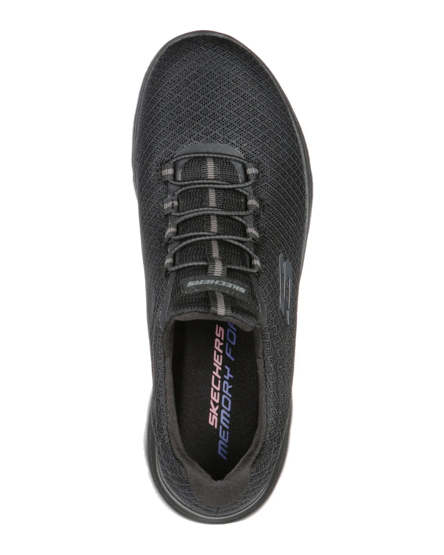 SKECHERS - SUMMITS - Sneakers nera con tomaia in morbido mesh piatto e allacciatura frontale con elstici