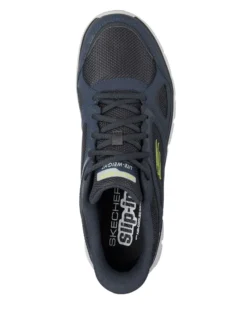 SKECHERS - TRACK - EZRAL - Sneakers blu con tomaia in mesh e applicazioni in pelle e materiale tecnico