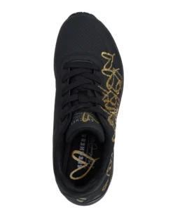 SKECHERS - UNO - GOLDEN HEART - Sneakers nera con cuori oro