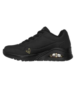 SKECHERS - UNO - GOLDEN HEART - Sneakers nera con cuori oro