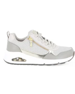 SKECHERS - UNO - METALLIC SLIDERS - Sneakers taupe da donna  con zip laterale