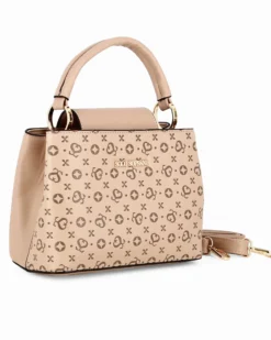 SOLO SOPRANI - Borsa a mano totora loggata con pattina, tracolla removibile