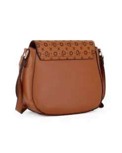 SOLO SOPRANI - Borsa a tracolla cuoio con patta logata