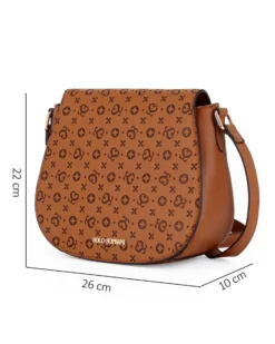 SOLO SOPRANI - Borsa a tracolla cuoio con patta logata