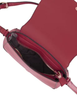 SOLO SOPRANI - Borsa bordeaux con patta loggata e tracolla