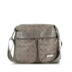 SOLO SOPRANI - Borsa bronzo con due tasche frontali e tracolla regolabile