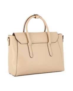 SOLO SOPRANI - Borsa due manici beige con patta, tracolla removibile