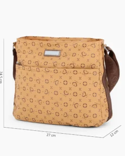 SOLO SOPRANI - Borsa mostarda con tracolla regolabile e zip frontale orizzontale