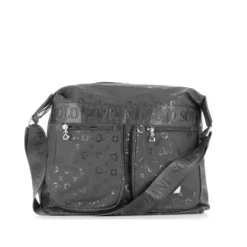 SOLO SOPRANI - Borsa nera con due tasche frontali e tracolla regolabile