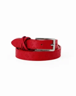 SOLO SOPRANI - Cinta rossa loggata da donna con fodera in VERA PELLE