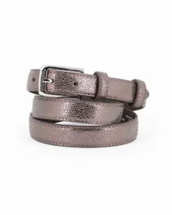 SOLO SOPRANI - Cinta taupe da donna con fodera in VERA PELLE