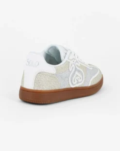 SOLO SOPRANI COUTURE - Sneakers bianca con stampe colorate e lacci
