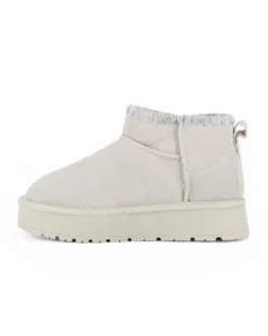SOLO SOPRANI COUTURE - Stivaletto grigio in VERA PELLE con pelliccetta interna