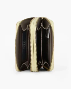 SOLO SOPRANI - Portafoglio beige plissettato con doppia cerniera