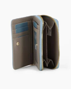 SOLO SOPRANI - Portafoglio jeans plissettato con due scomparti principali